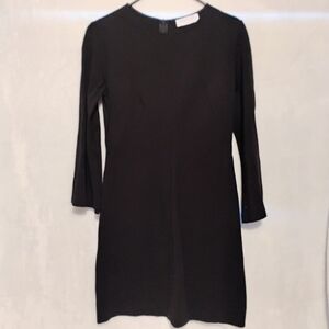EVERLANE Black Long Sleeve Dress Size 2 Classic Minimalist Career Stretch Shape